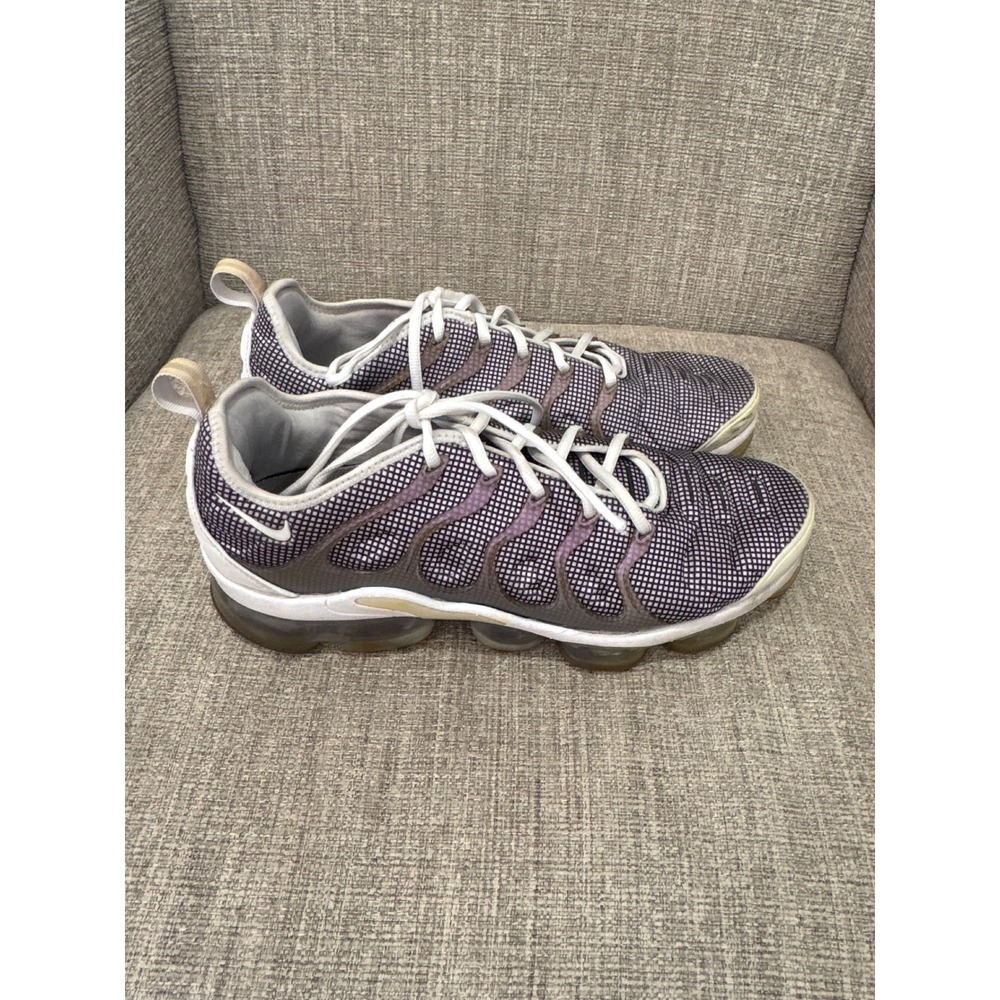 Nike Air VaporMax Plus White Black Grid Purple 924453-105 Mens 11.5 Sneakers - Picture 3 of 8